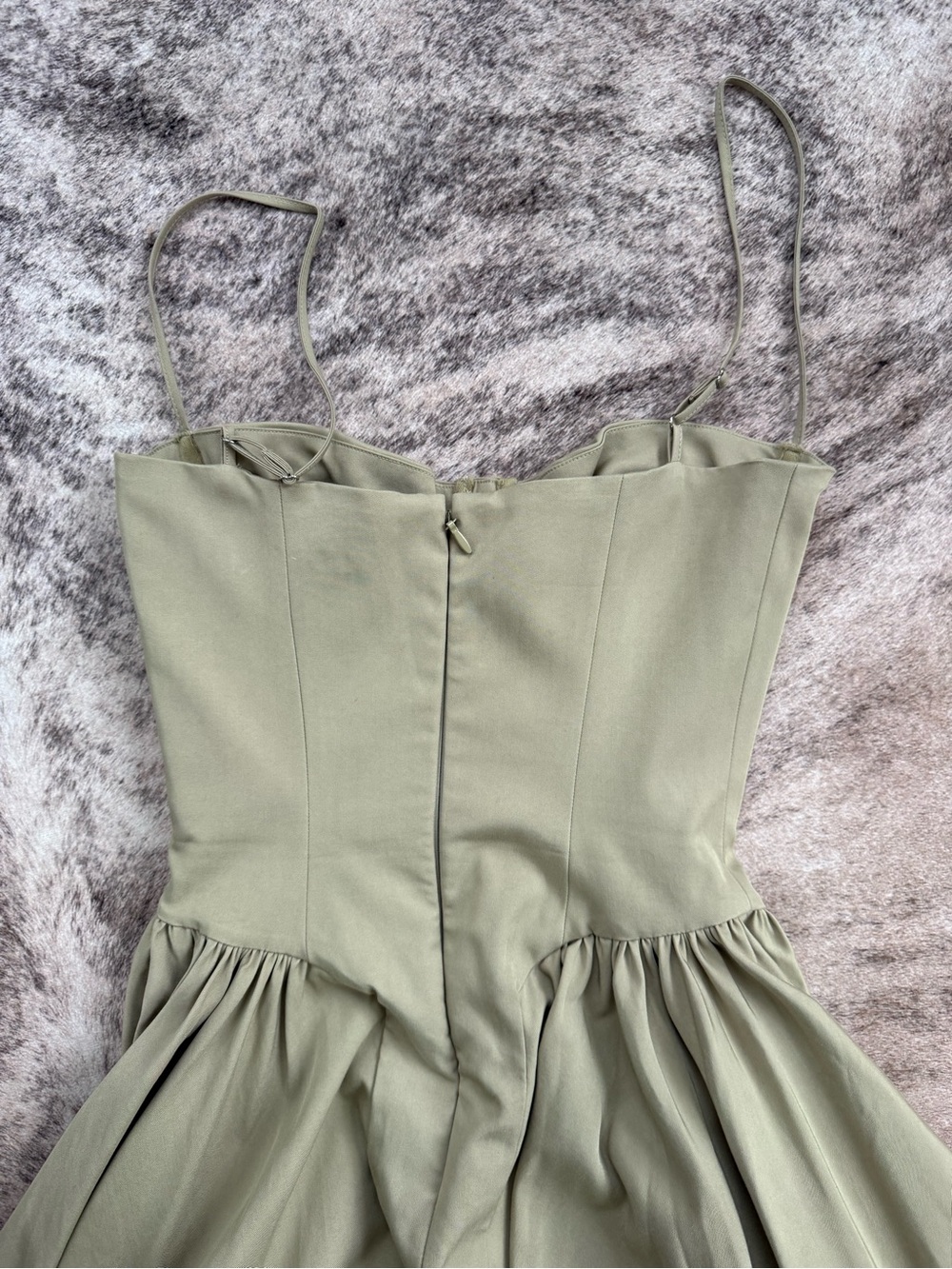 House of CB “SAMARIA” Taupe Midi sundress Dress with Corset Bodice - Picture 11 of 11